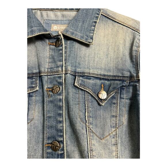 Tractr Small Women’s Jean Jacket Denim Blue Cotton Casual Comfy Western utility - Picture 4 of 8